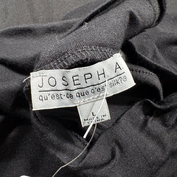 NWT L Joseph A Black Mock Neck Keyhole Bell Sleeve Lace Detail Blouse Top Dressy - Picture 10 of 13